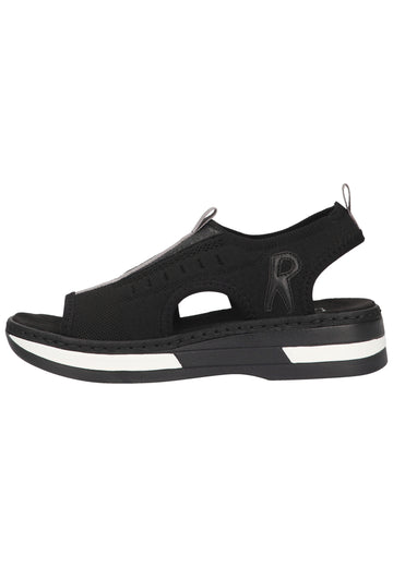 Rieker Sandalen Textil Schwarz - surf4shoes