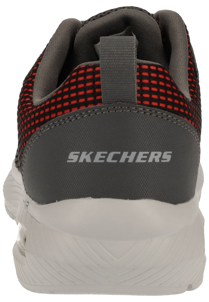 Skechers Sneaker Lederimitat/Textil Grau/Rot - surf4shoes
