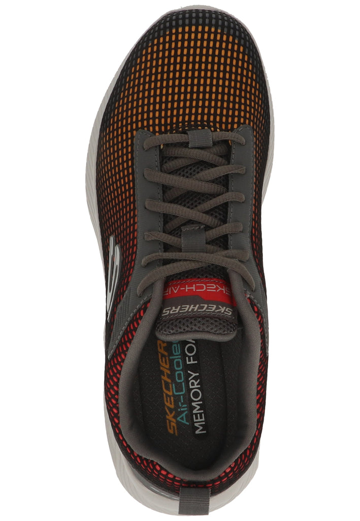 Skechers Sneaker Lederimitat/Textil Grau/Rot - surf4shoes