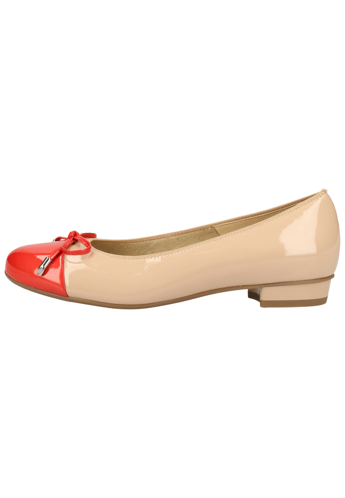 ara Ballerinas Leder Rot/Beige - surf4shoes