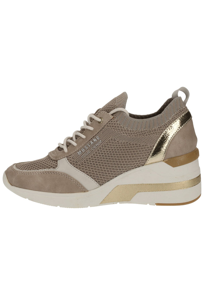 Mustang Halbschuhe Lederimitat/Textil Beige - surf4shoes