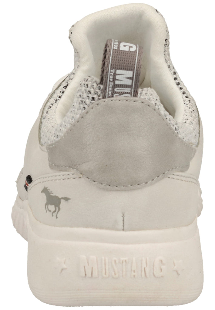 Mustang Halbschuhe Lederimitat/Textil Weiß/Grau - surf4shoes