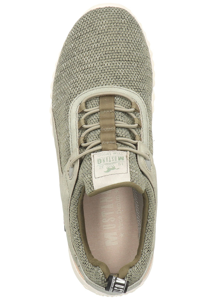 Mustang Halbschuhe Lederimitat/Textil Dunkelgrün - surf4shoes