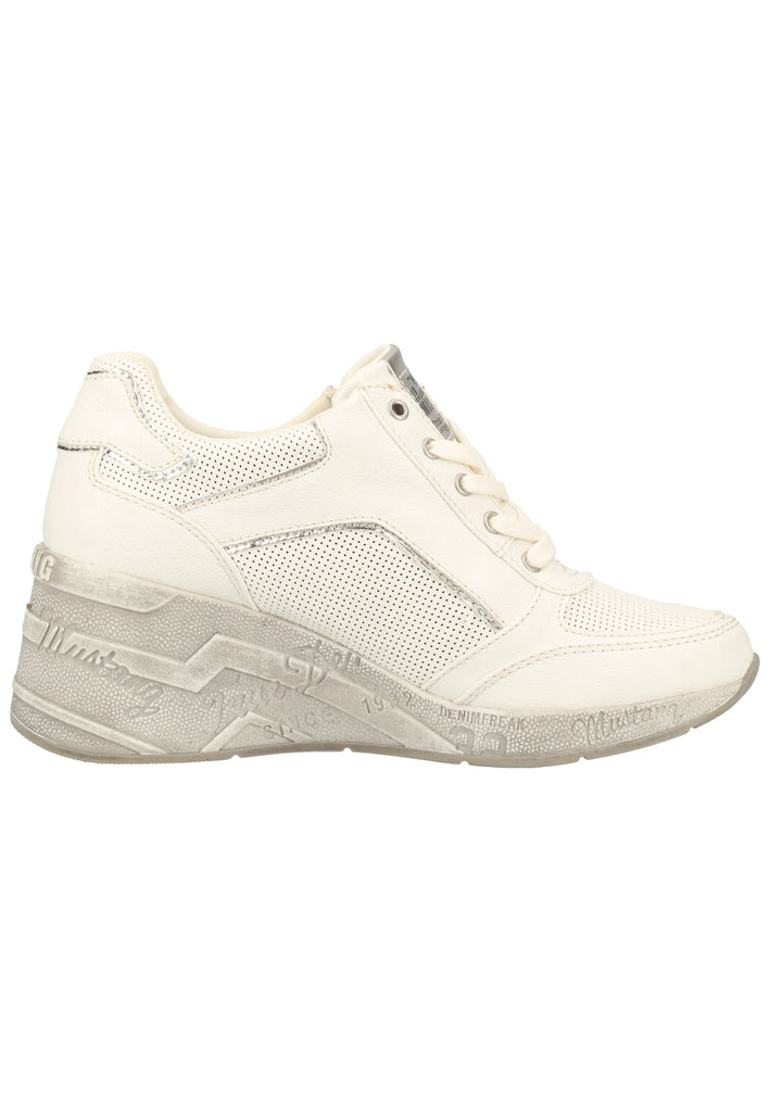 Mustang Halbschuhe Lederimitat Weiß - surf4shoes