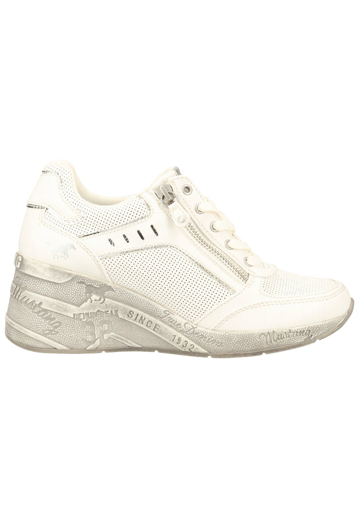 Mustang Halbschuhe Lederimitat Weiß - surf4shoes