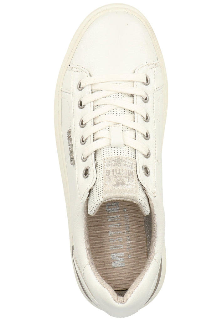 Mustang Halbschuhe Lederimitat/Textil Weiß - surf4shoes