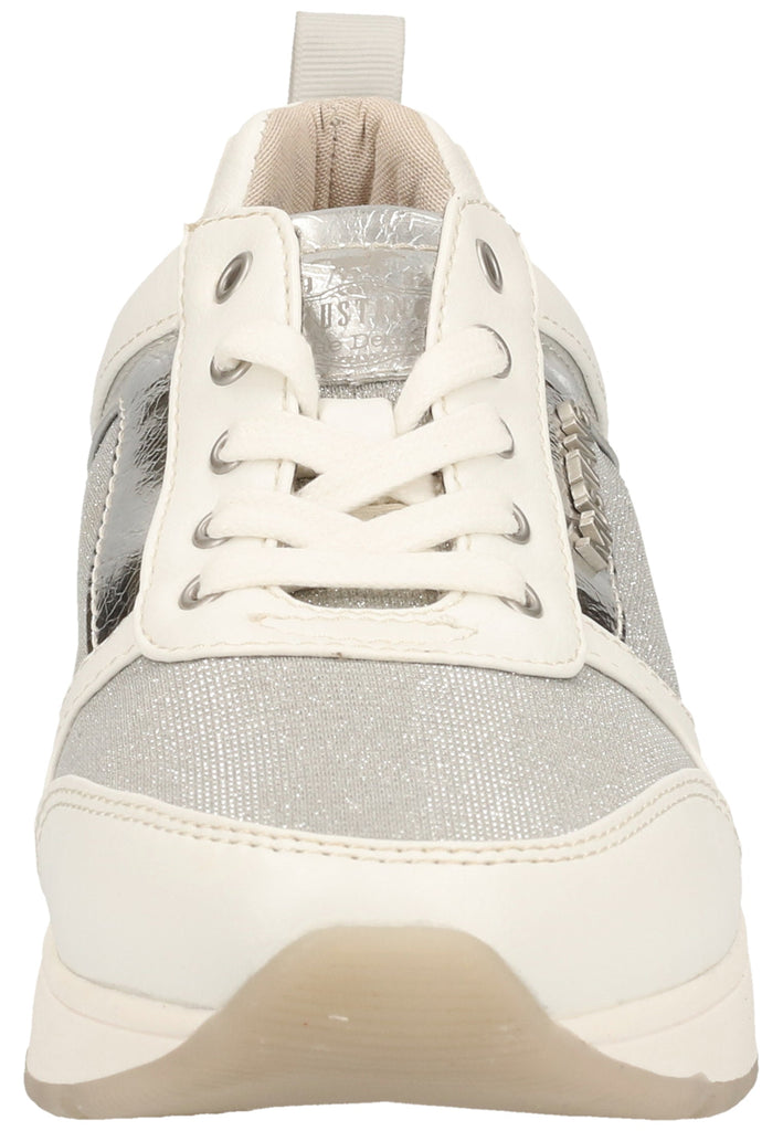 Mustang Halbschuhe Lederimitat/Textil Weiß/Silber - surf4shoes