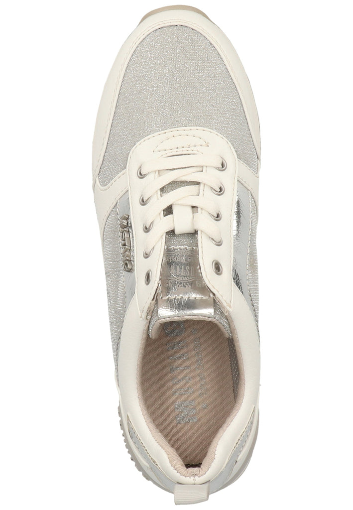 Mustang Halbschuhe Lederimitat/Textil Weiß/Silber - surf4shoes