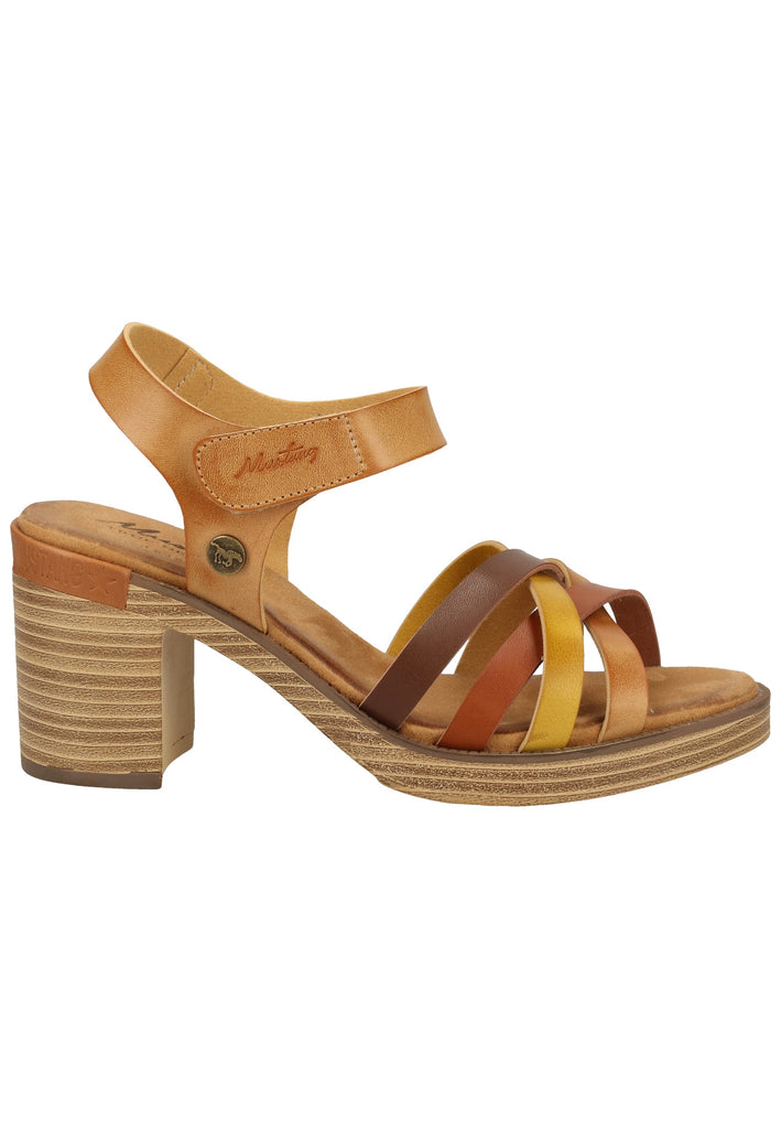 Mustang Sandalen Lederimitat Natur - surf4shoes