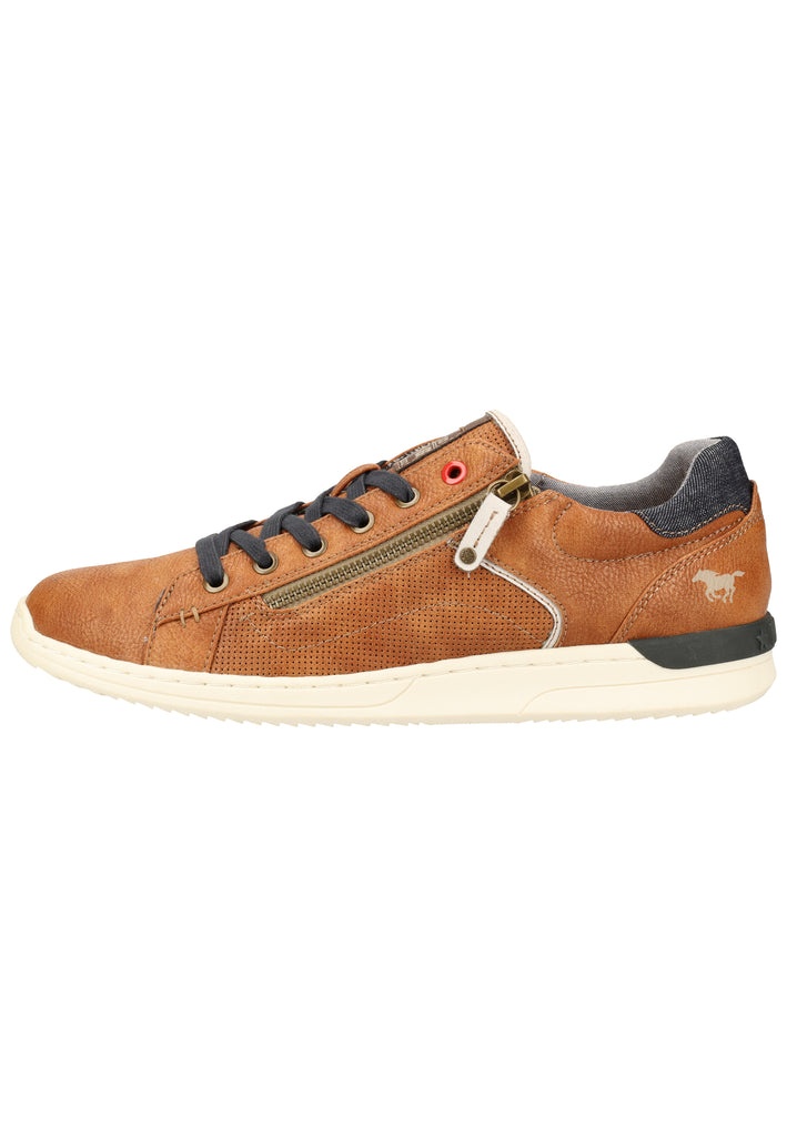 Mustang Halbschuhe Lederimitat/Textil Cognac - surf4shoes