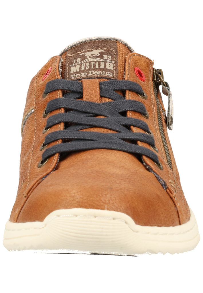 Mustang Halbschuhe Lederimitat/Textil Cognac - surf4shoes