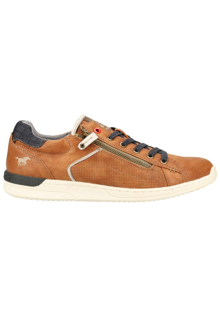 Mustang Halbschuhe Lederimitat/Textil Cognac - surf4shoes
