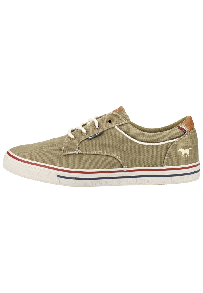 Mustang Halbschuhe Lederimitat/Textil Khaki - surf4shoes