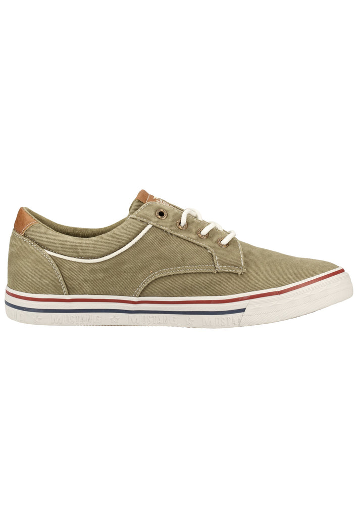 Mustang Halbschuhe Lederimitat/Textil Khaki - surf4shoes