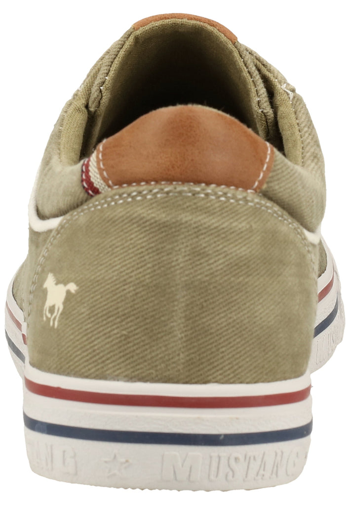 Mustang Halbschuhe Lederimitat/Textil Khaki - surf4shoes