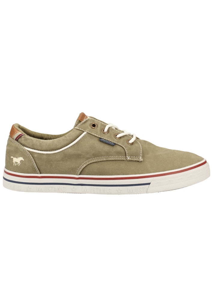 Mustang Halbschuhe Lederimitat/Textil Khaki - surf4shoes