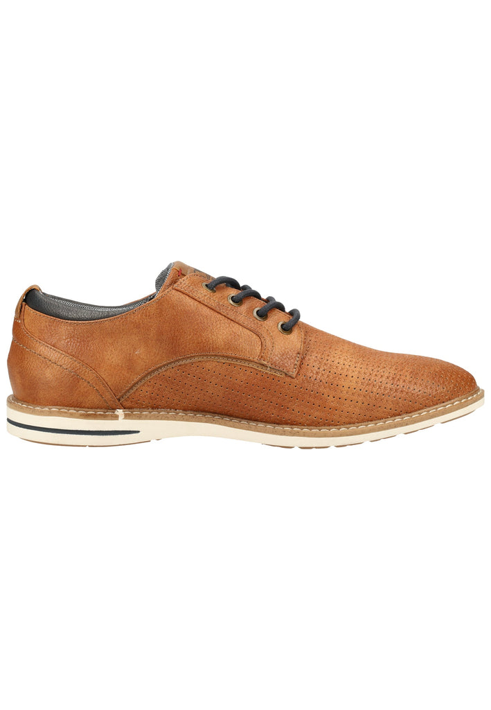 Mustang Halbschuhe Lederimitat Cognac - surf4shoes