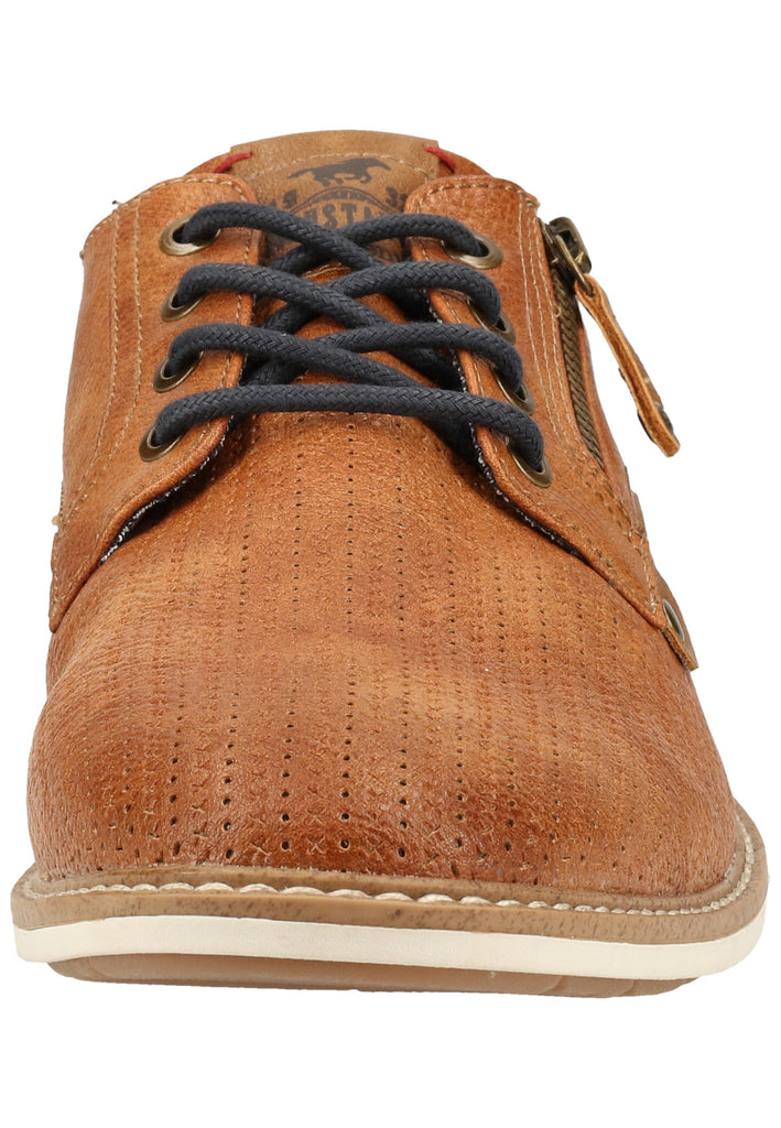 Mustang Halbschuhe Lederimitat Cognac - surf4shoes