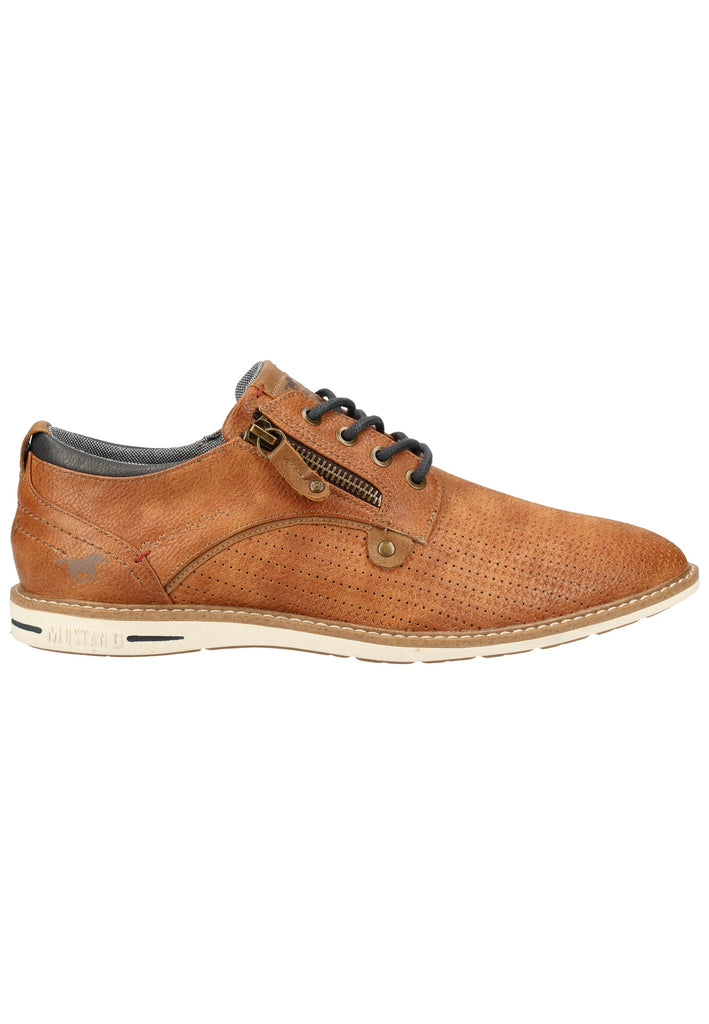Mustang Halbschuhe Lederimitat Cognac - surf4shoes