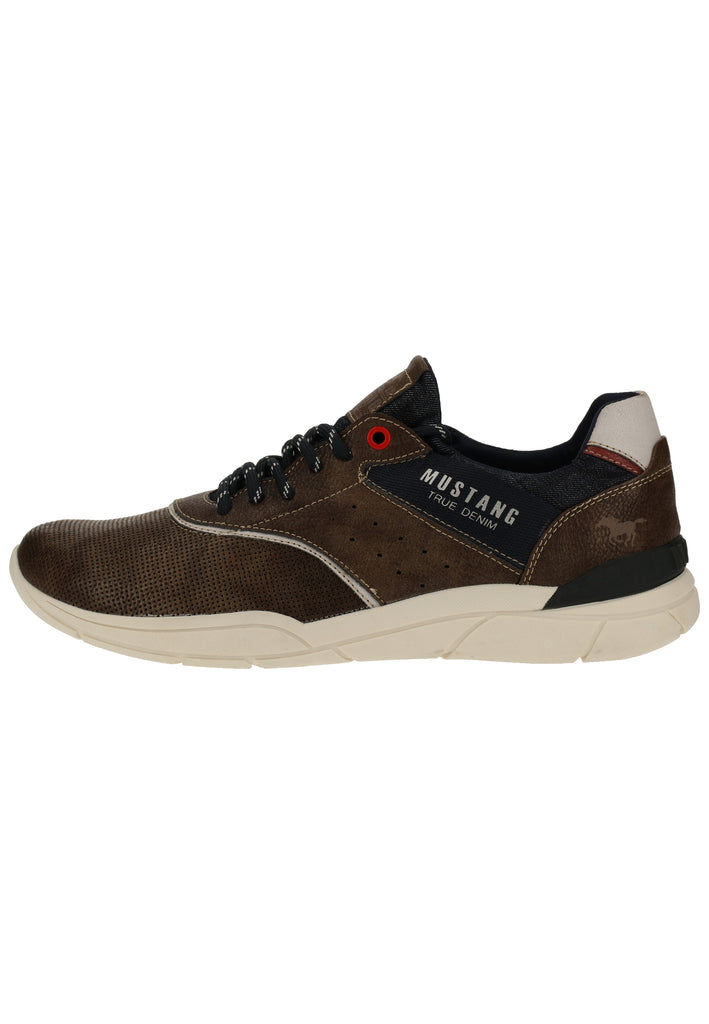Mustang Halbschuhe Lederimitat/Textil Dunkelbraun - surf4shoes
