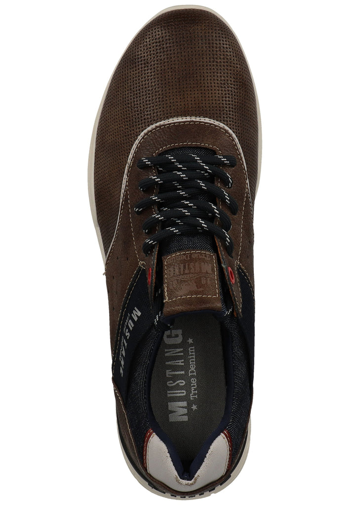 Mustang Halbschuhe Lederimitat/Textil Dunkelbraun - surf4shoes