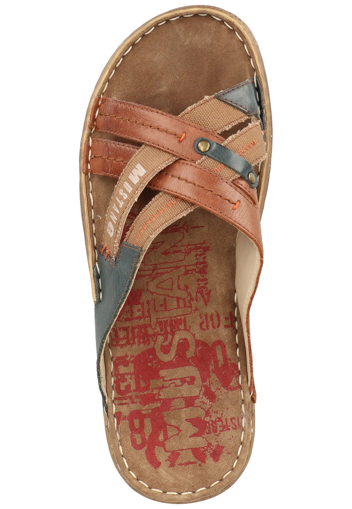 Mustang Pantoletten Leder/Textil Kastanie - surf4shoes