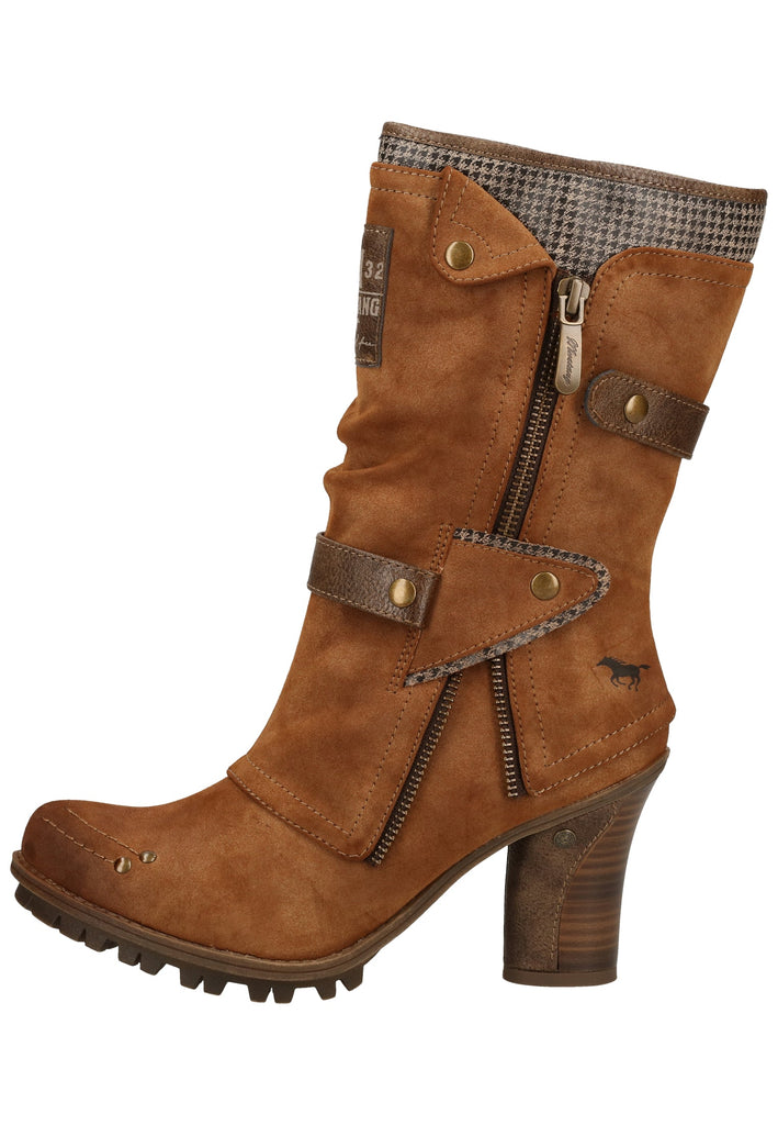 Mustang Stiefel Lederimitat/Textil Kastanie Warmfutter - surf4shoes