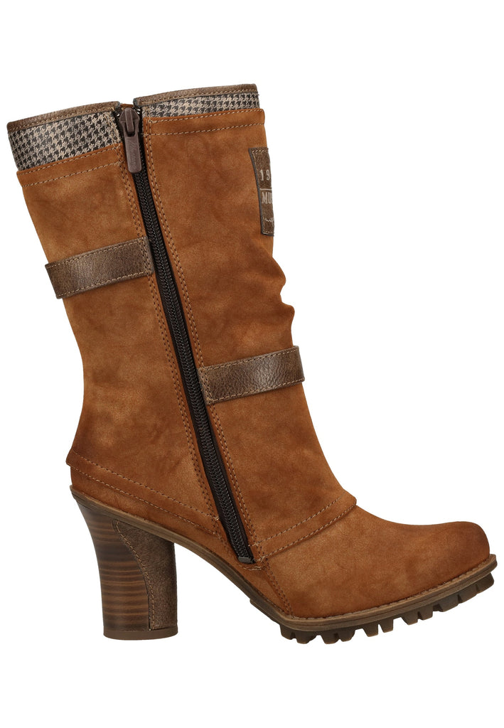 Mustang Stiefel Lederimitat/Textil Kastanie Warmfutter - surf4shoes
