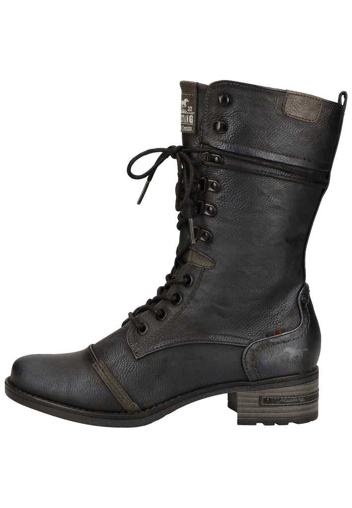 Mustang Stiefel Lederimitat Schwarz Warmfutter - surf4shoes