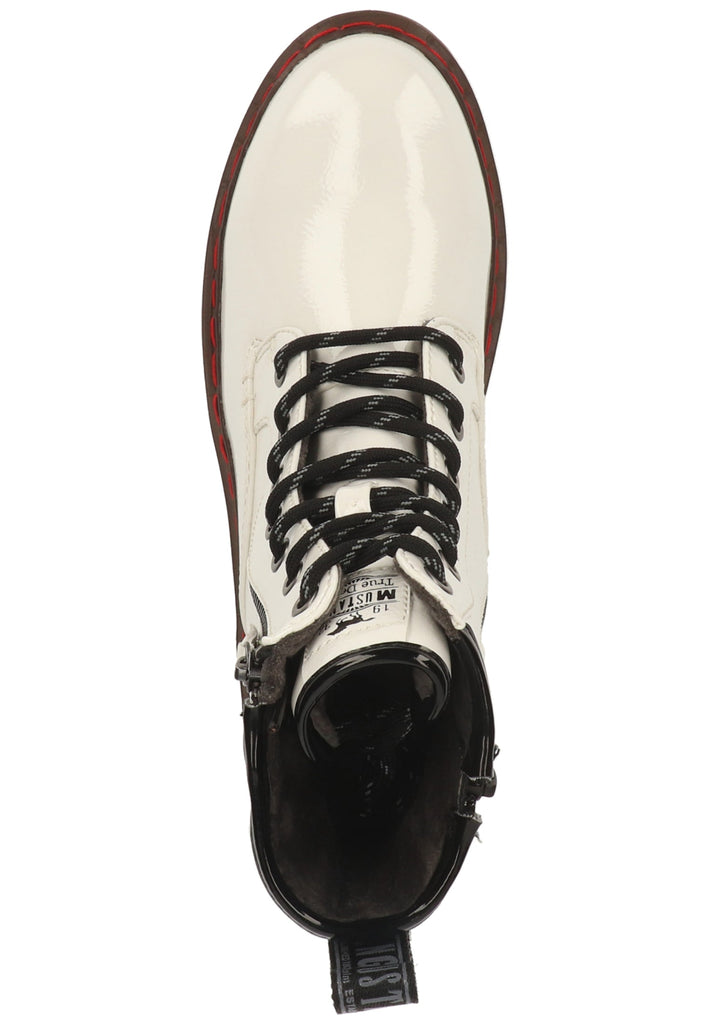 Mustang Stiefelette Lederimitat Weiß - surf4shoes