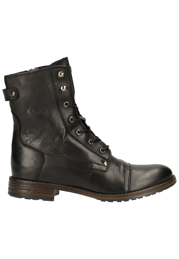 Mustang Stiefelette Leder Schwarz - surf4shoes