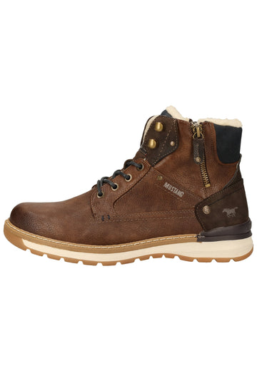 Mustang Stiefelette Lederimitat Mittelbraun Warmfutter - surf4shoes