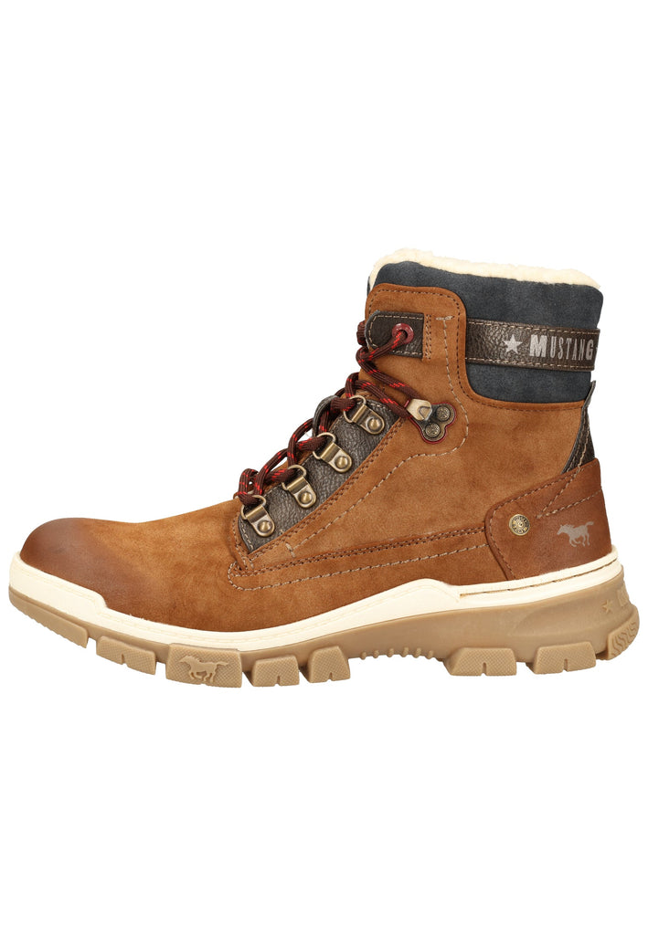 Mustang Stiefelette Lederimitat Kastanie Warmfutter - surf4shoes