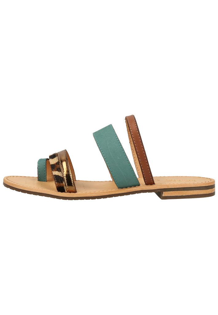 Geox Pantoletten Leder/Synthetik Türkis - surf4shoes