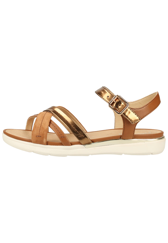 Geox Sandalen Leder/Synthetik Braun/Gold - surf4shoes