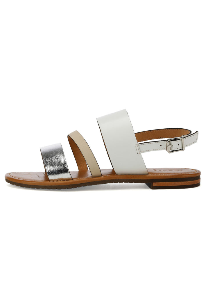 Geox Sandalen Leder/Synthetik Weiß/Silber - surf4shoes