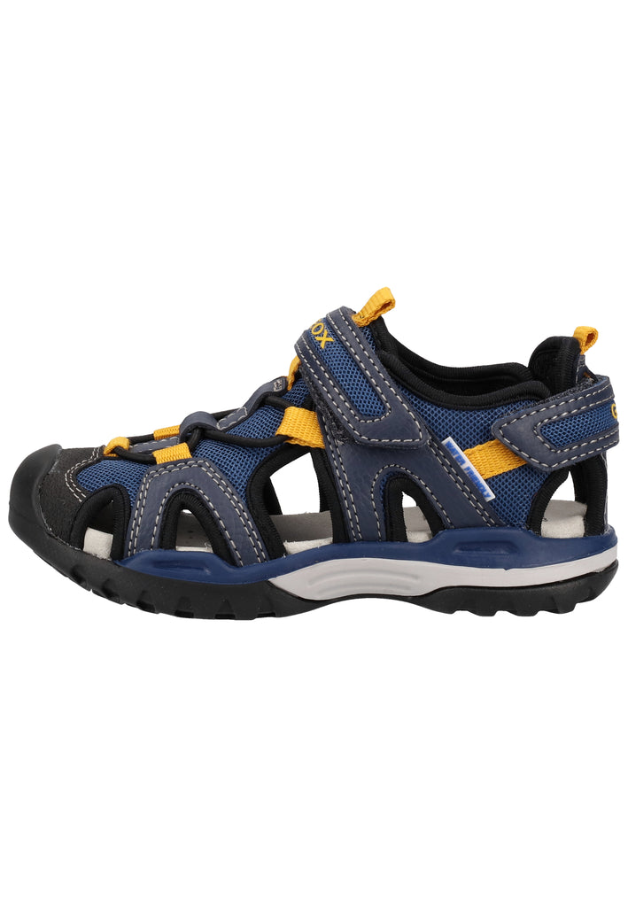 Geox Sandalen Lederimitat/Mesh Navy/Gelb - surf4shoes