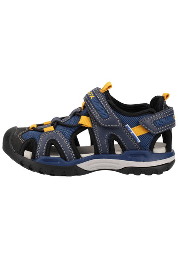 Geox Sandalen Lederimitat/Mesh Navy/Gelb - surf4shoes
