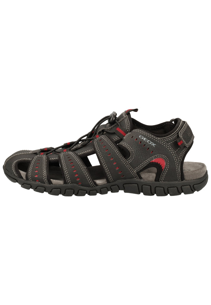 Geox Sandalen Lederimitat/Textil Schwarz - surf4shoes