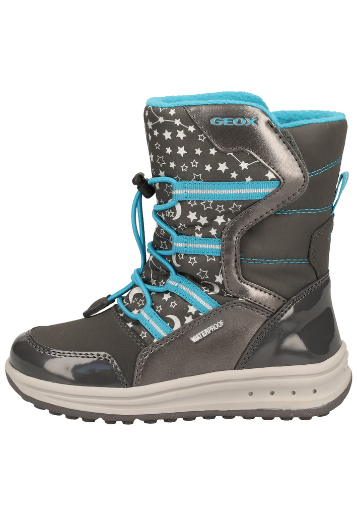 Geox Stiefel Lederimitat/Nylon Grau/Hellblau - surf4shoes
