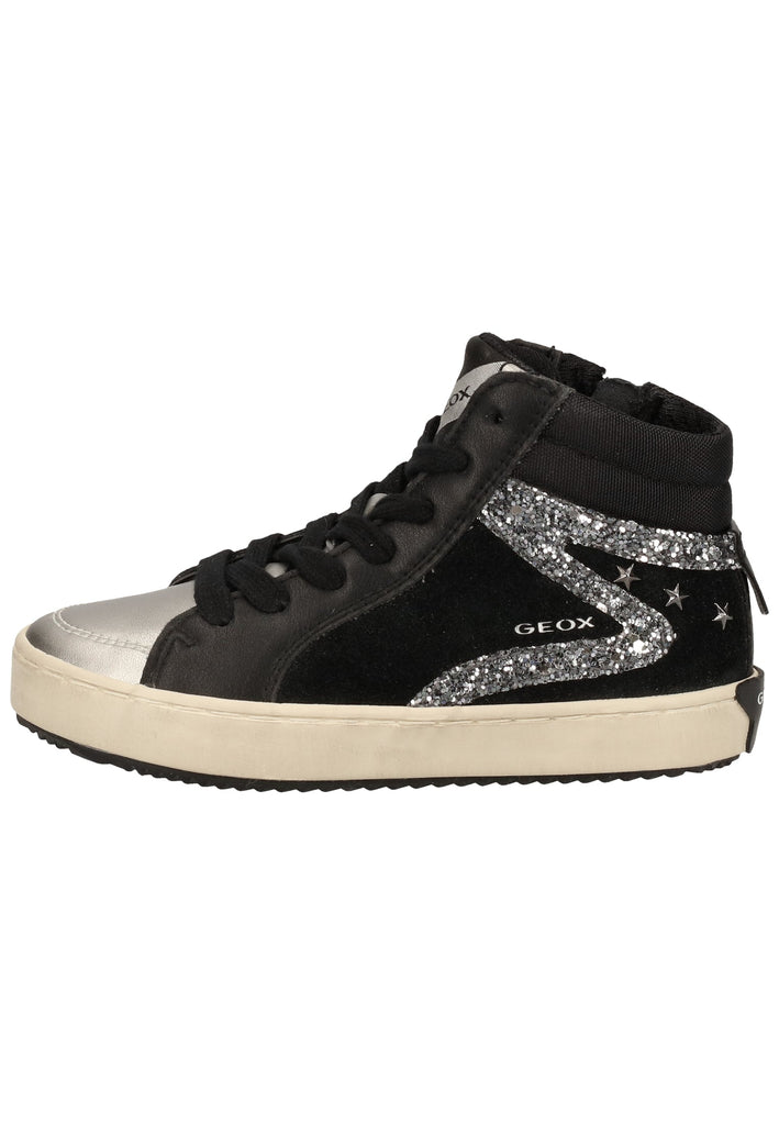 Geox Sneaker Leder/Synthetik Schwarz/Silber - surf4shoes