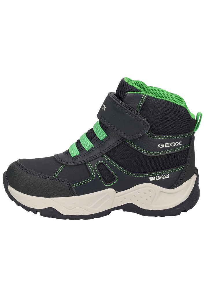 Geox Stiefel Lederimitat/Mesh Navy/Grün - surf4shoes