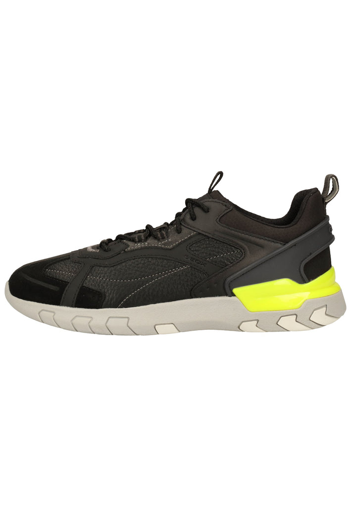 Geox Sneaker Leder/Textil Schwarz/Anthrazit - surf4shoes