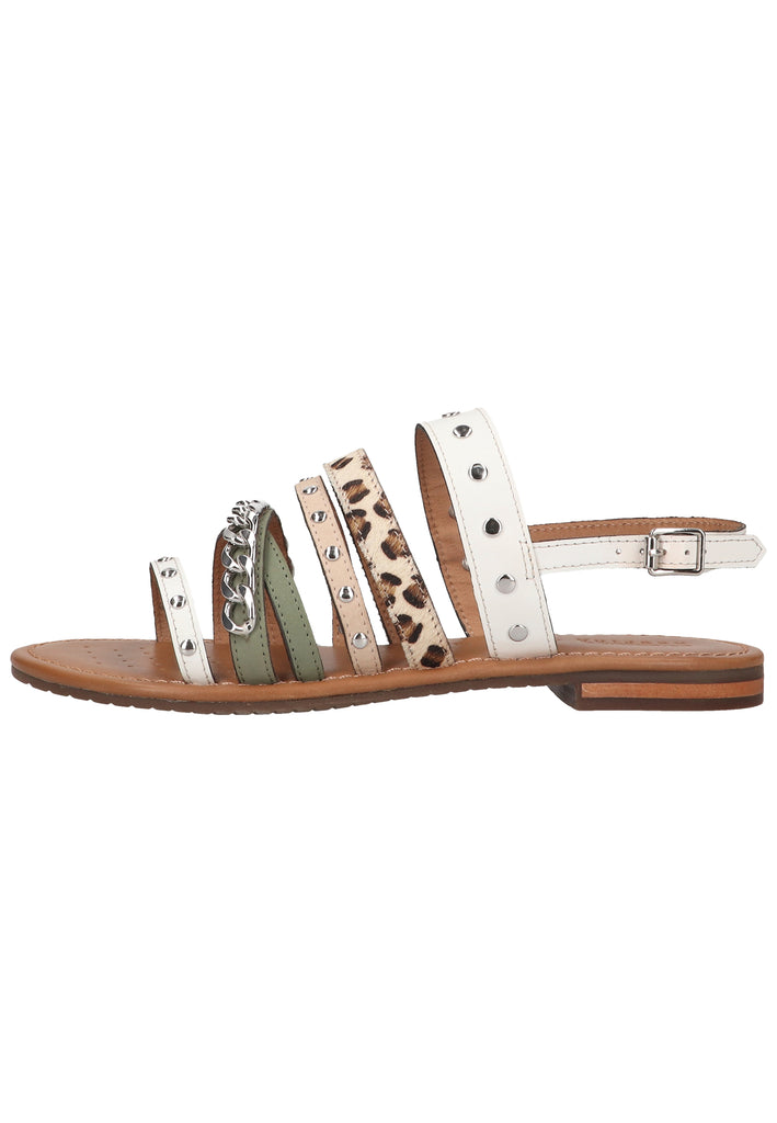 Geox Sandalen Leder Weiß/Braun - surf4shoes