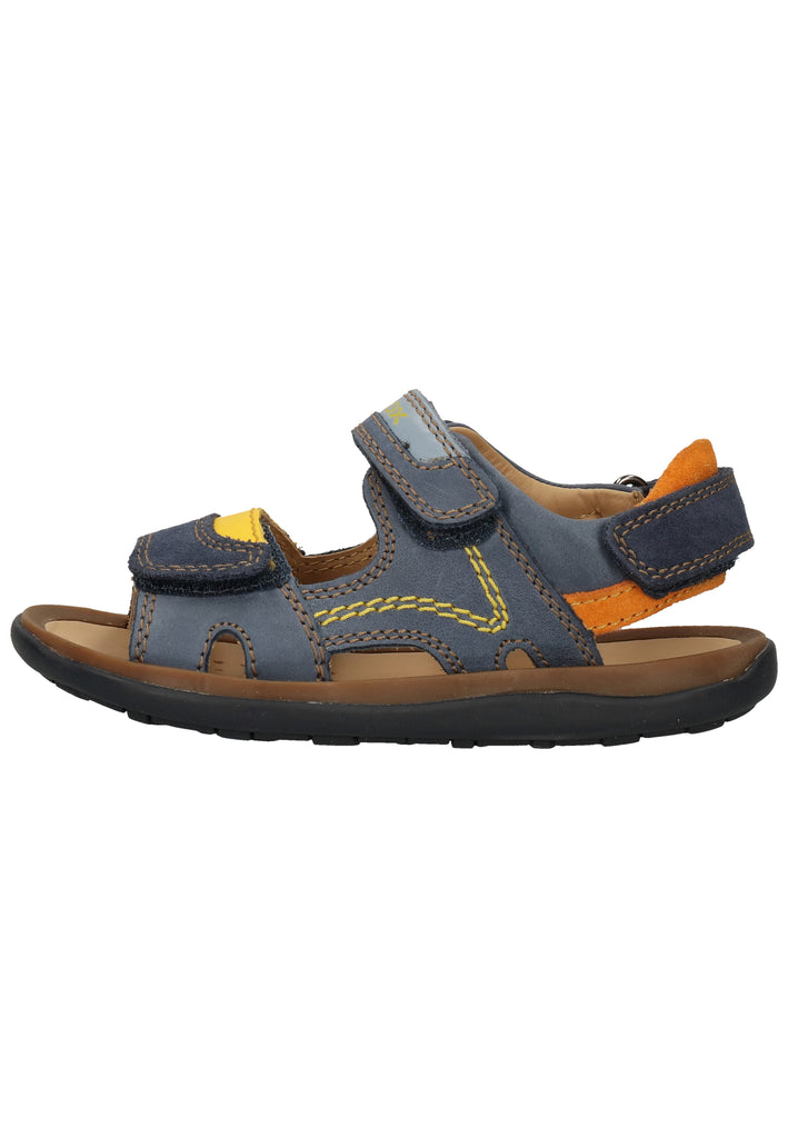 Geox Sandalen Leder Navy/Gelb - surf4shoes