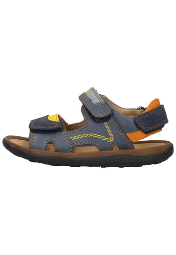 Geox Sandalen Leder Navy/Gelb - surf4shoes