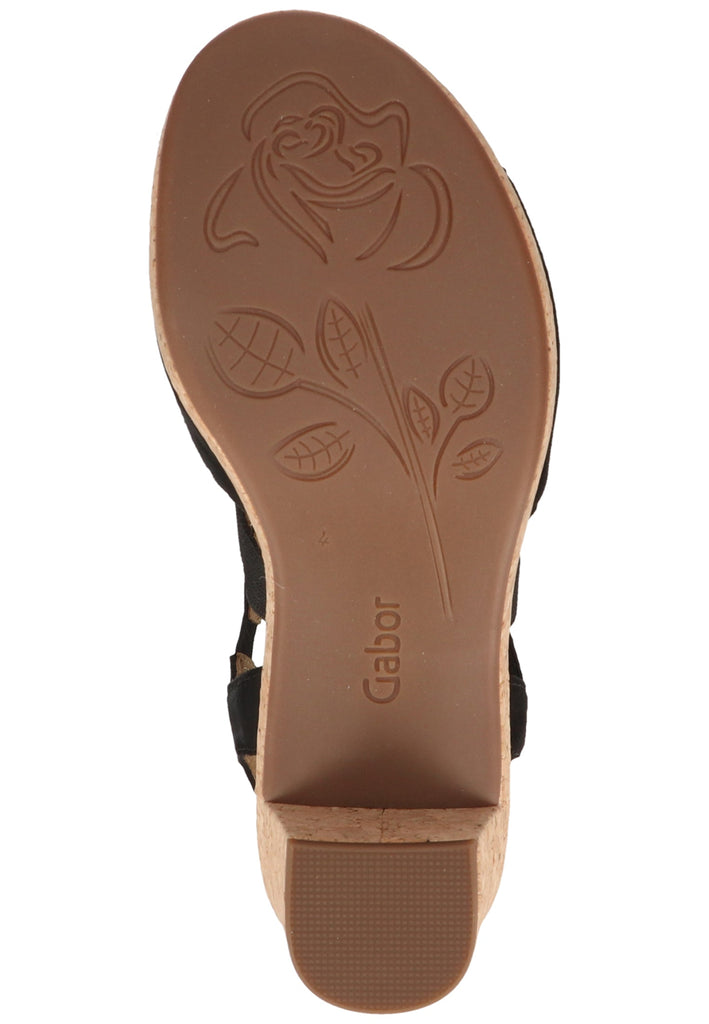 Gabor Sandalen Leder/Textil Schwarz - surf4shoes