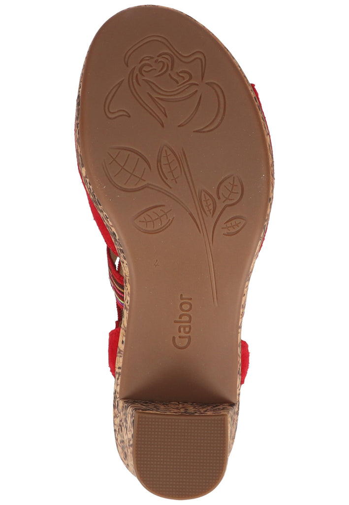 Gabor Sandalen Leder/Textil Rot - surf4shoes