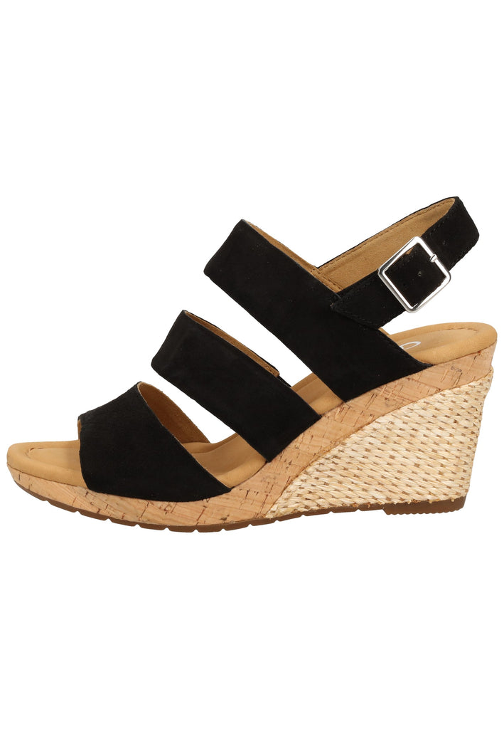 Gabor Sandalen Nubukleder Schwarz - surf4shoes