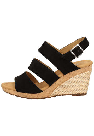 Gabor Sandalen Nubukleder Schwarz - surf4shoes